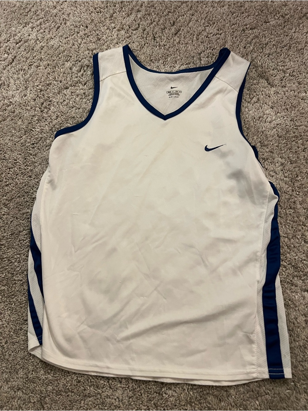 Nike women’s White & blue dri-fit Tank Top